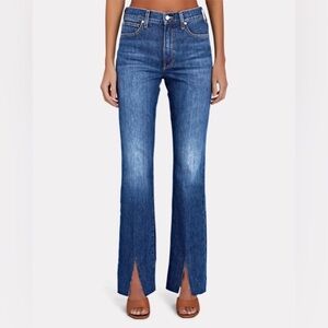 VERONICA BEARD Keane Split Hem Straight-Leg Bright Blue High Rise Jeans EUC 26
